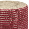 thumbnail image 3 of SIMPLIHOME Larissa Pouf Rond Tressé, Petite Parcelle, Naturel et Bordeaux, 3 of 5