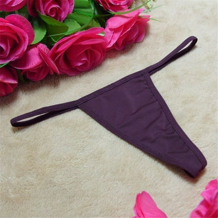 

QWERTYU Women s Stretch Thong Underwear G String Purple