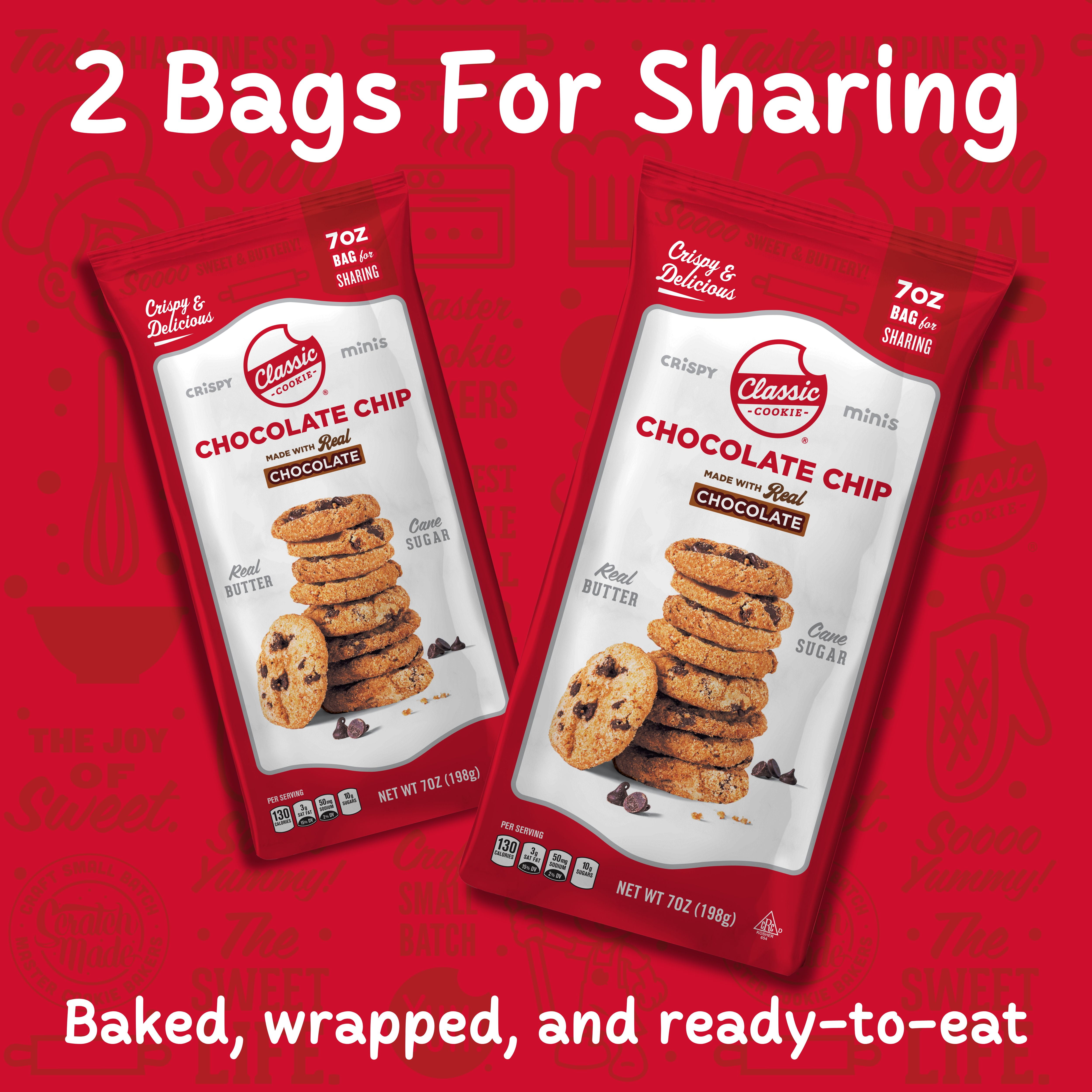 Classic Cookie, Crispy Mini Cookies, Chocolate Chip 7oz, 2 Bags