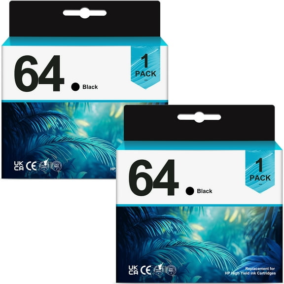 64XL Ink cartridge compatible for hp 64 Ink Cartridges Black High Yield for ENVY Series Printer (2 Black)