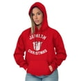 thumbnail image 4 of Jewish Christmas Chinese Takeout Unisex Plus Fleece Graphic Hoodie Brisco Brands 2X, 4 of 5