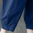 thumbnail image 5 of CLOISE Womens Capri Pants Athletic With Pockets Cotton Linen Capris Pants Athletic Mid Rise Lounge Capris Pull On Cropped Pants Loose Elastic Waist Cropped Trousers Solid Summer Blue, 5 of 6