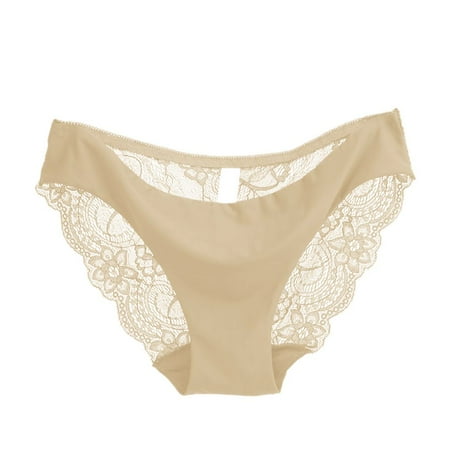 

GeweYeeli Women Sexy Seamless Briefs Transparent Panties Lace Underwear