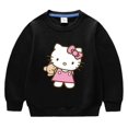 thumbnail image 2 of Hello Kitty suéter de moda de dibujos animados para niñas primavera y otoño cuello redondo niños de manga larga top con fondo mantener la ropa abrigada, 2 of 5