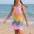 thumbnail image 6 of mgoYE Girls Knit Swimsuit Cover ups Summer Beach Bathing Suit Coverups Cami Dress(Multicolour,8-10 Years), 6 of 9