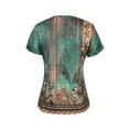 thumbnail image 4 of DYMADE Women Classic O-Neck Short Sleeve Floral Print Hollow Out T-Shirt, 4 of 7