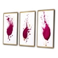 thumbnail image 3 of Designart "Viva Magenta Splatter Painting II" Abstract Painting Framed Wall Art Set Of 3 - Red Modern Frame Gallery Wall Set For Home Decor, 3 of 6