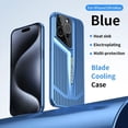 thumbnail image 1 of Blade Cooling Hollow Heat Dissipation Phone Cases For iPhone 15 14 13 12 16 Pro Max Plus Case Lens Protection Ultra Thin Cover Blue For iPhone 12, 1 of 6