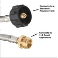 thumbnail image 3 of Flame King 5FT Steel Braided Hose, 1LB to 20LB Adapter for Portable Appliances SS-QCC-1LB, 3 of 9