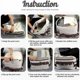 thumbnail image 5 of Funda otomana, otomana sin relleno, tejida a mano, taburete de algodón de punto suave, reposapiés de lino, cojín cuadrado para el suelo, otomana sin relleno para silla de sala de estar, marrón, 16,5, 5 of 5