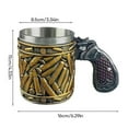 thumbnail image 2 of Stainless Steel Bullet-Pattern Beer Mug Multi-Purpose Reusable Mug Bar Club Drinkware Durable Design Leak-Proof Easy to Clean Stylish Handle, 2 of 5