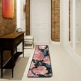 thumbnail image 4 of Dreamtimes Pink Flowers Hallway Runner Rug 2'x6' Kitchen Rug with Rubber Backing Black Sping Summer Non Slip Entryway Rug Runner Washable Soft Area Rug for Hallway Bedroom Kitchen Decor, 4 of 6