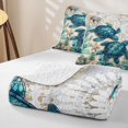 thumbnail image 4 of spefrowx Vintage Turtle Quilt Full for Women, Teal Mandala Starfish Coastal Floral Full Bedspread Sets, 3 Pieces, 4 of 7