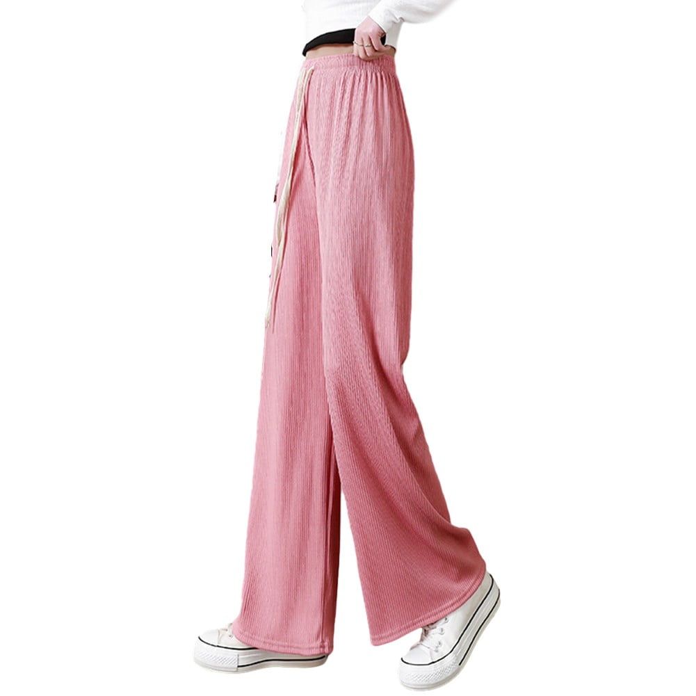 ★SCULPTOR★ Hopeful Summer pants Pink SC23S435PK Women Ice Silk Wide-Leg Pants Cool Summer Loose Casual