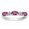thumbnail image 2 of Star K � Oval 5x3 Genuine Pink Tourmaline three stone oval band, 2 of 9