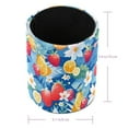 1 Pack Fruit Party Circular Pen & Pencil Holder Durable PU Leather