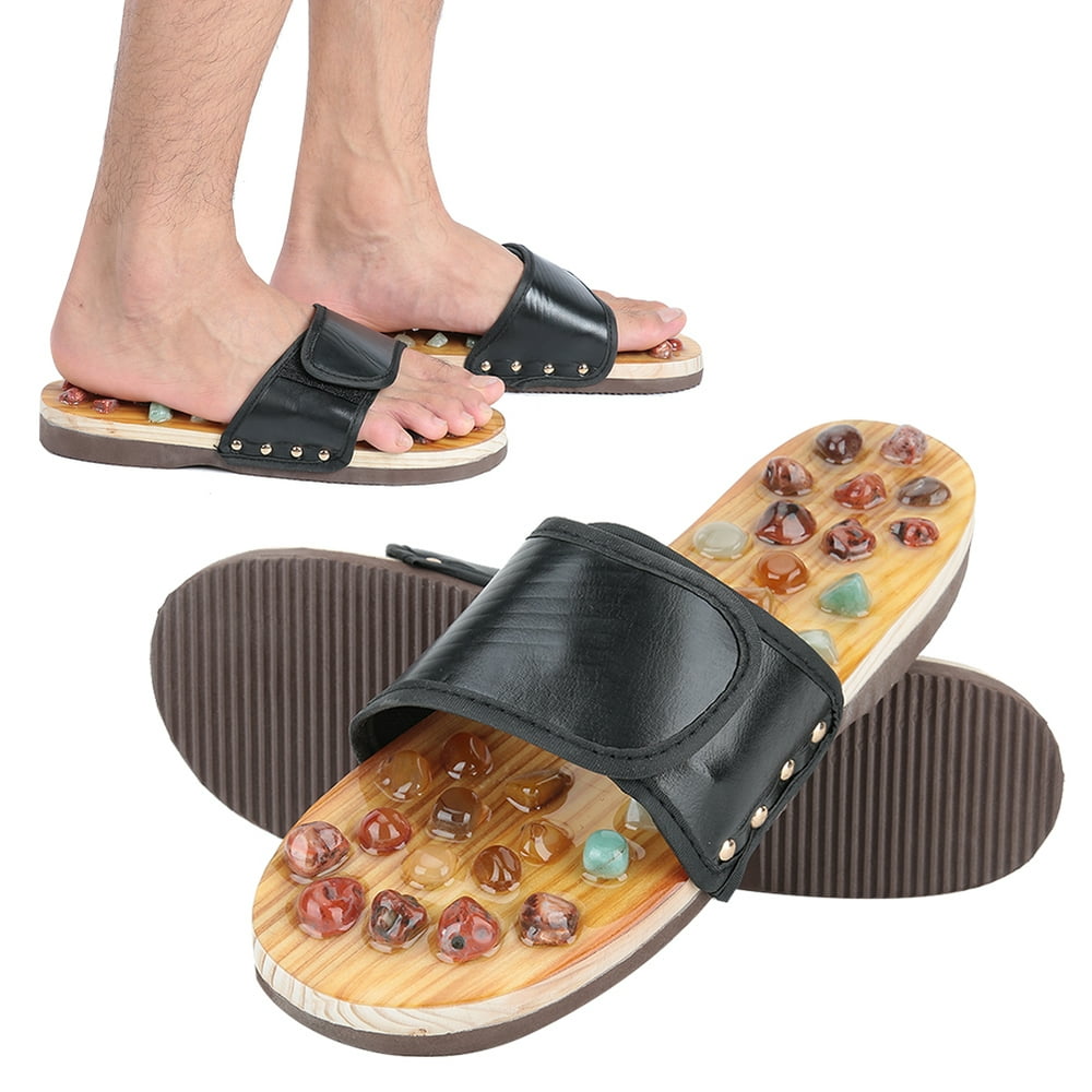 LYUMO Foot Massage Slippers, Unisex Foot Massage Slipper Agate Stone Foot Acupoint Stimulate