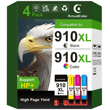 910XL 910 XL Ink Cartridge Compatible for HP 910XL 910 Combo Pack for HP OfficeJet 8010e 8012e 8014e 8015 8015e 8010 8018 8022 8022e Pro 8020 8020e 8024e 8025 8025e Printer (4-Pack)