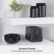 Thyme & Table 2-Slice Toaster, Extra-Wide Slots with Removable Crumb Tray, Slate Grey