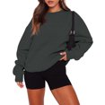 thumbnail image 2 of Lumtrix Womens Oversized Sweatshirt Casual Long Sleeve Crewneck Drop Shoulder Pullover Retro Work Holiday 2026 Fall Winter Tops Dark Gray M, 2 of 6