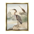 thumbnail image 4 of Stupell Industries Wild Heron Birds Perched Scenic Grassy Creek Painting Metallic Gold Floating Framed Canvas Print Wall Art, Design by Piddix, 4 of 5