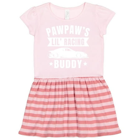 

Inktastic Pawpaw s Lil Racing Buddy with Car Silhouette Gift Toddler Girl Dress