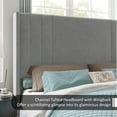 thumbnail image 5 of VANACC Velvet Upholstered King Size Bed Frame with Headboard & Footboard/Wingback for Adult Grey, 5 of 6