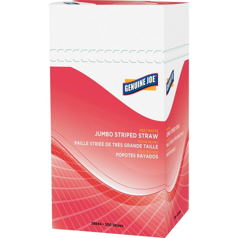 Genuine Joe Jumbo Striped Straws - 7.8 Genuine Joe Jumbo Striped Straws - 7.8