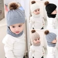 thumbnail image 5 of GRNSHTS 2PCS Toddler Baby Knit Hat Scarf Winter Warm Beanie Cap with Circle Loop Scarf Neck Warmer (Red), 5 of 9