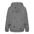thumbnail image 5 of Women's Star Print Drawstring Hooded Sweatshirt with Pocket, Lightweight Oversized Long Sleeve Pullover Top, Casual Streetwear Fall Winter Comfort Wear, Aesthetic Soft Fleece Loungewear Grey L, 5 of 9