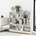 thumbnail image 2 of 10 Cube Storage Organizer, 4 Tier Open Bookcase, Modern Bookshelves and Bookcases, 41" Floor Standing Wooden Display Bookshelf for Living Room Bedroom Office (White), 2 of 16