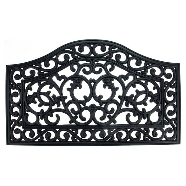Northlight Decorative Black Scroll Outdoor Rubber Door Mat Walmart