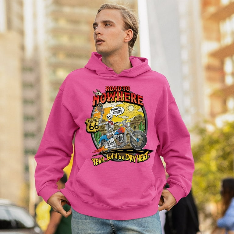 Road to Nowhere Sweatshirt But its a Dry Heat Funny Skeleton Biker Ride Motorcycle Skull Route 66 Southwest Hoodie