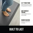 thumbnail image 2 of GORILLA GRIP Comfortable Cushioned Kitchen Mats, Waterproof and Stain Resistant Soft Top, 3/4 Inch Thick Ergonomic Standing Desk Anti Fatigue Mat, Foam Supports Ankles and Feet, 17x24, Grey, 2 of 9