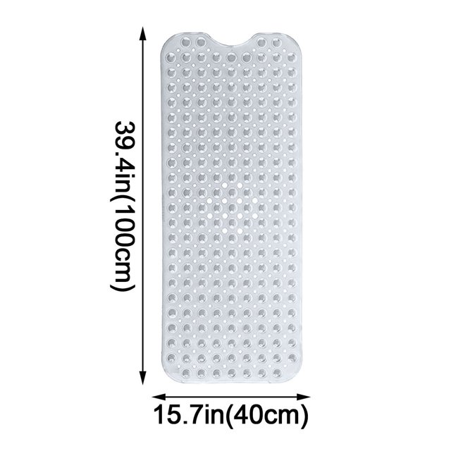 PYPESEEWY - Alfombra de baño de espuma viscoelástica, cómoda, suave, resistente al moho, antideslizante, con forma de guijarros, con ventosa, extra larga