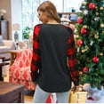 thumbnail image 5 of VILOVE Merry Christmas Shirts for Women Gnomes T-Shirt Lights Plaid Splicing Raglan Long Sleeve Tee Xmas Holiday Pullover Top, 5 of 7