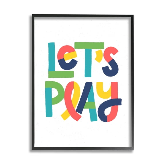 Stupell Industries Let's Play Motivational Kids' Phrase Bold Playful Typography, 16 x 20, Design by Raye Allison Creations