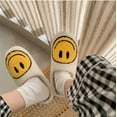 thumbnail image 2 of Cute Smile Face Slippers, Retro Soft Plush Furry Fluffy Indoor Outdoor Comfy Warm Fleece Lined Fuzzy Slip-on with Memory Foam Happy Face Slippers Cartoon Non Slip Smile Slippers for Winter, 2 of 6