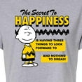 thumbnail image 3 of Peanuts - Secret To Happiness - Juniors Cropped Cotton Blend T-Shirt, 3 of 6