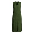thumbnail image 3 of Bosfbaoi Dresses for Women Linen Blend Sleeveless Maxi Dress V-Neck Button Down Womens Dresses with Pockets and Side Slit Summer Dresses for Women 2026, 3 of 9