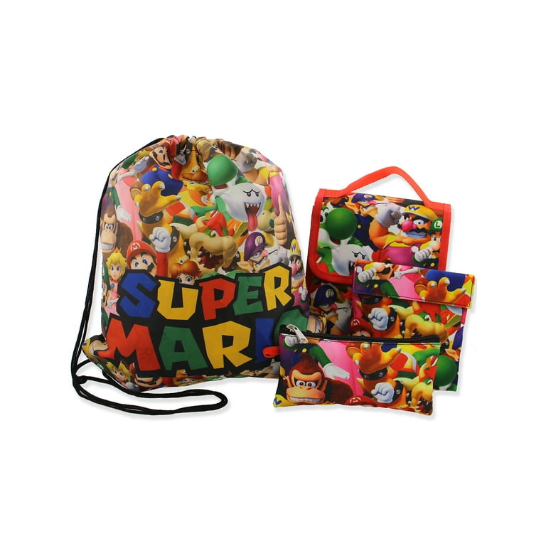 Super Mario Lunch Box Set Kids (School Food bag, Water Bottle