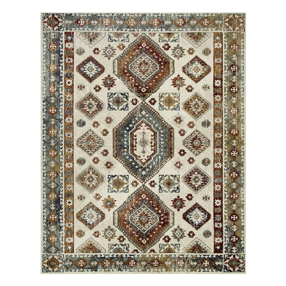 Taimak Southwestern Plush Polypropylene Indoor Area Rug - 5' x 8', Sangria by Blue Nile Mills