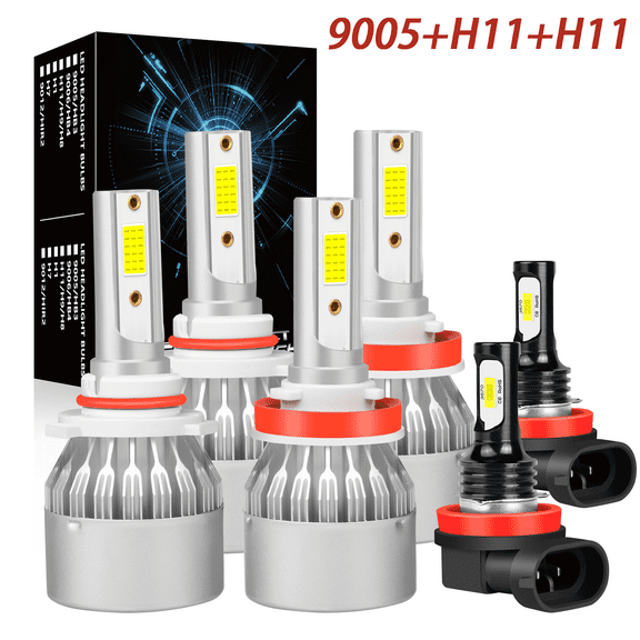 NSDXCT For 2011-2017 2018 2019 Toyota Sienna 6x LED Headlights Bulbs High/Low Beam Fog Lights