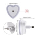 thumbnail image 2 of European Standard Heart Shaped Night Light, EU Plug LED Decorative Light with Smart Sensor, Dusk to Dawn Nightlight for Home and Travel, 4 Colors, 2 of 6