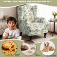 thumbnail image 4 of Jiueut Green Monstera Palm Leaves Print Wingback Chair Covers Slipcovers 2 Piece Stretch Wing Chair Covers Spandex Slipcovers Wingback Sofa Covers Armchair Covers Non-Slip Furniture Protector, 4 of 6