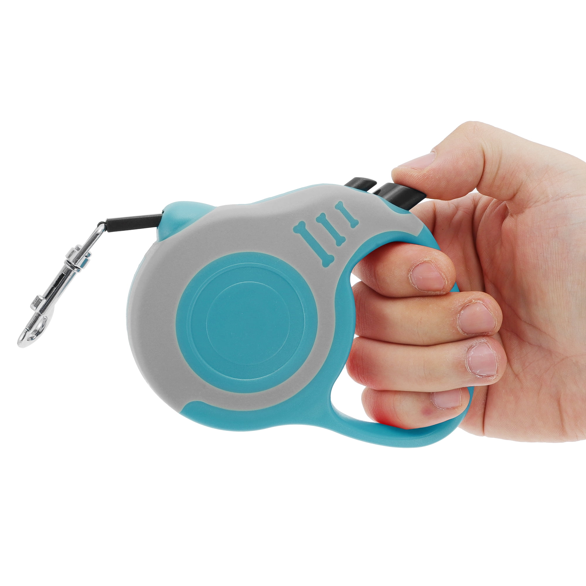 Unique Bargains Retractable Pet Leash Ergonomic Dog Leash with Handle Blue, Gray 118.11"