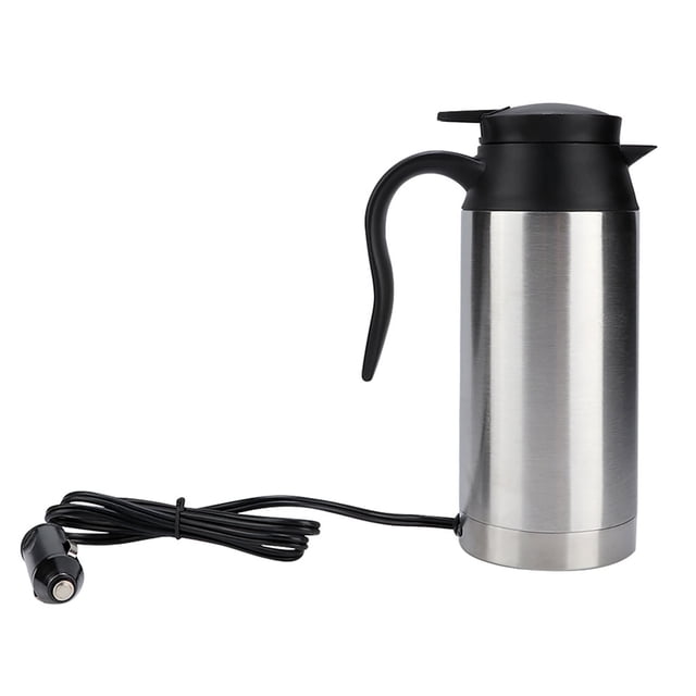 Hervidor eléctrico para vehículo, taza para beber de acero inoxidable de 750 ml, taza eléctrica para coche, construcción robusta