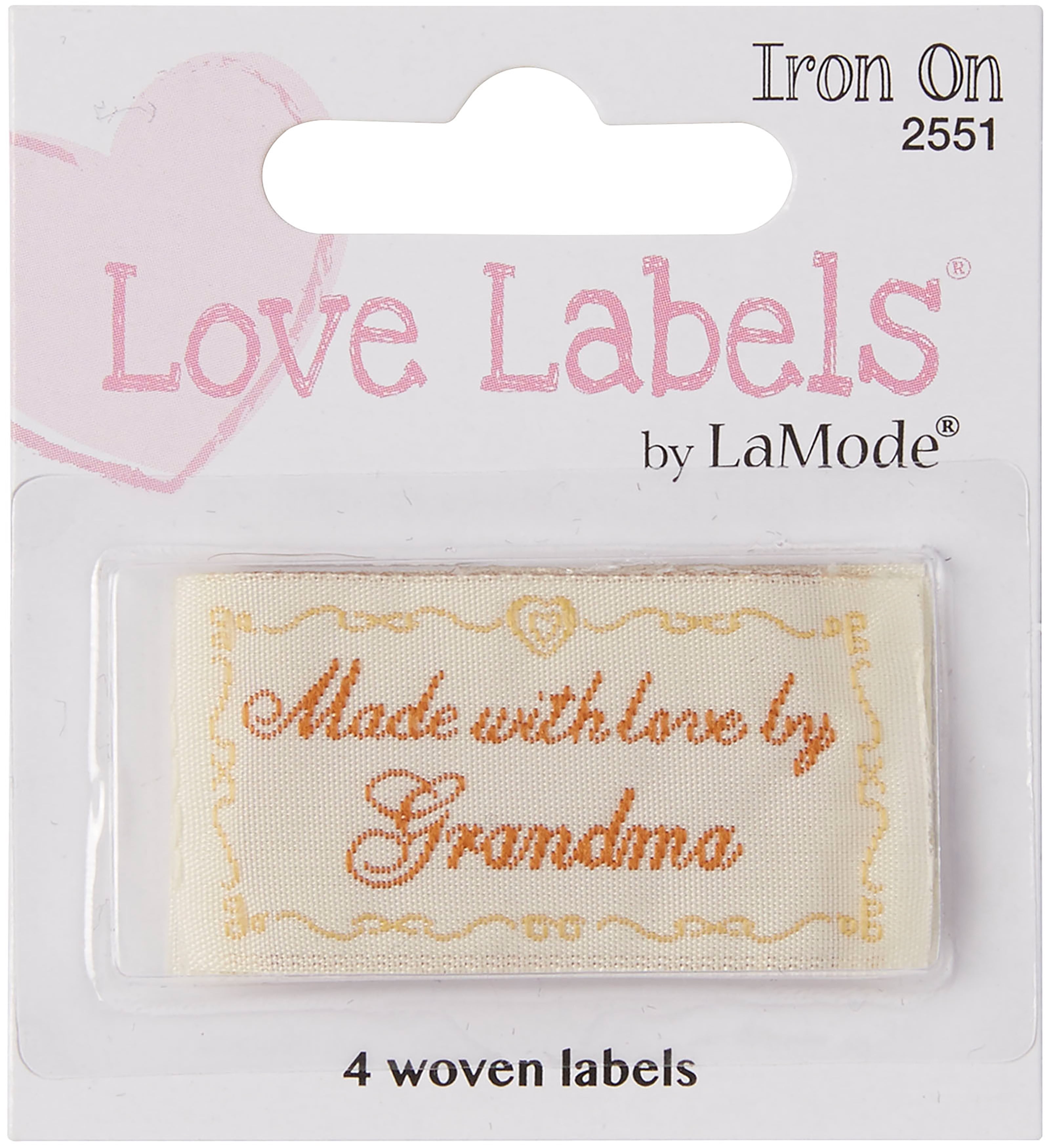 Iron-On Lovelabels 4/Pkg-Made With Love By Grandma