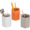 thumbnail image 1 of MyGift Ensemble de 3 Porte-Crayons en Argile Multicolore (Gris, Brun, Blanc), 1 of 5