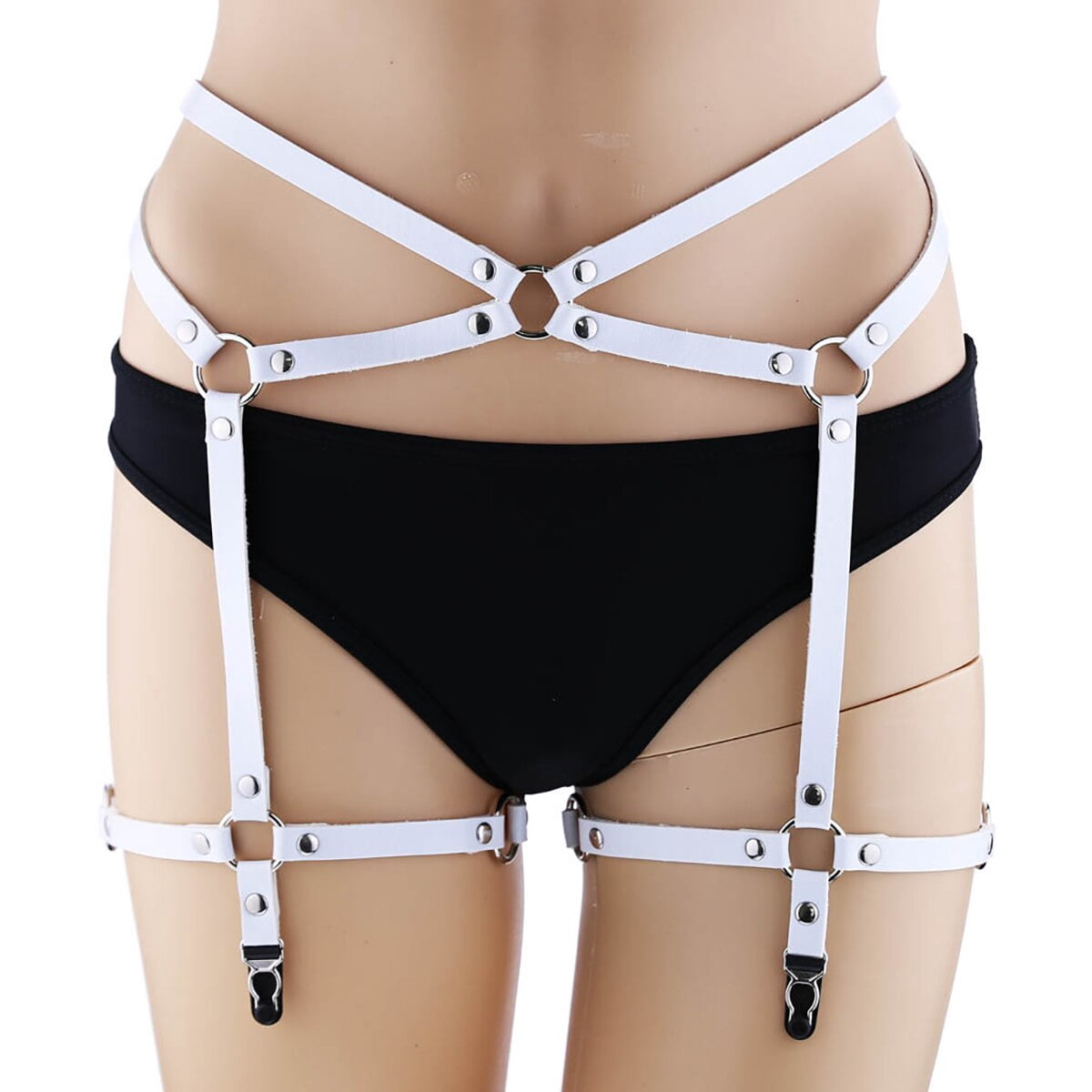 Goth Harness Garter Belt Elastic Strappy Garter Leg Belt Harness Adjustable Thigh Garter Belt For Women, Rave & Cosplay Strappy Lingerie Goth Harness Garter Belt Elastic Strappy Garter Leg Belt Harness Adjustable Thigh Garter Belt For Women, Rave & Cosplay Strappy Lingerie